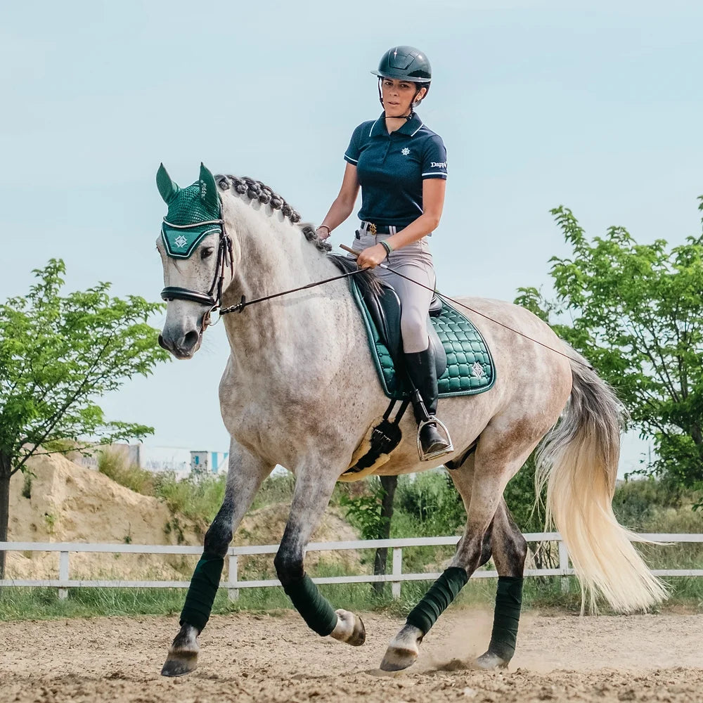 Dapple Emerald Green Diamanté Saddle Pad