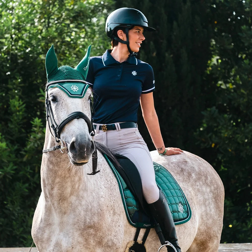 Dapple Emerald Green Diamanté Saddle Pad