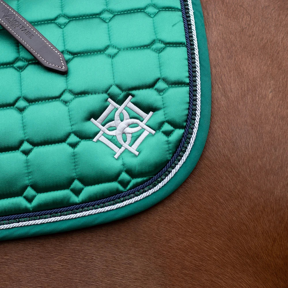 Dapple Emerald Green Diamanté Saddle Pad