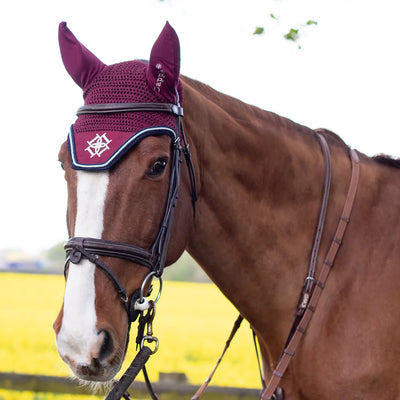 Burgundy & Navy Fly Veil