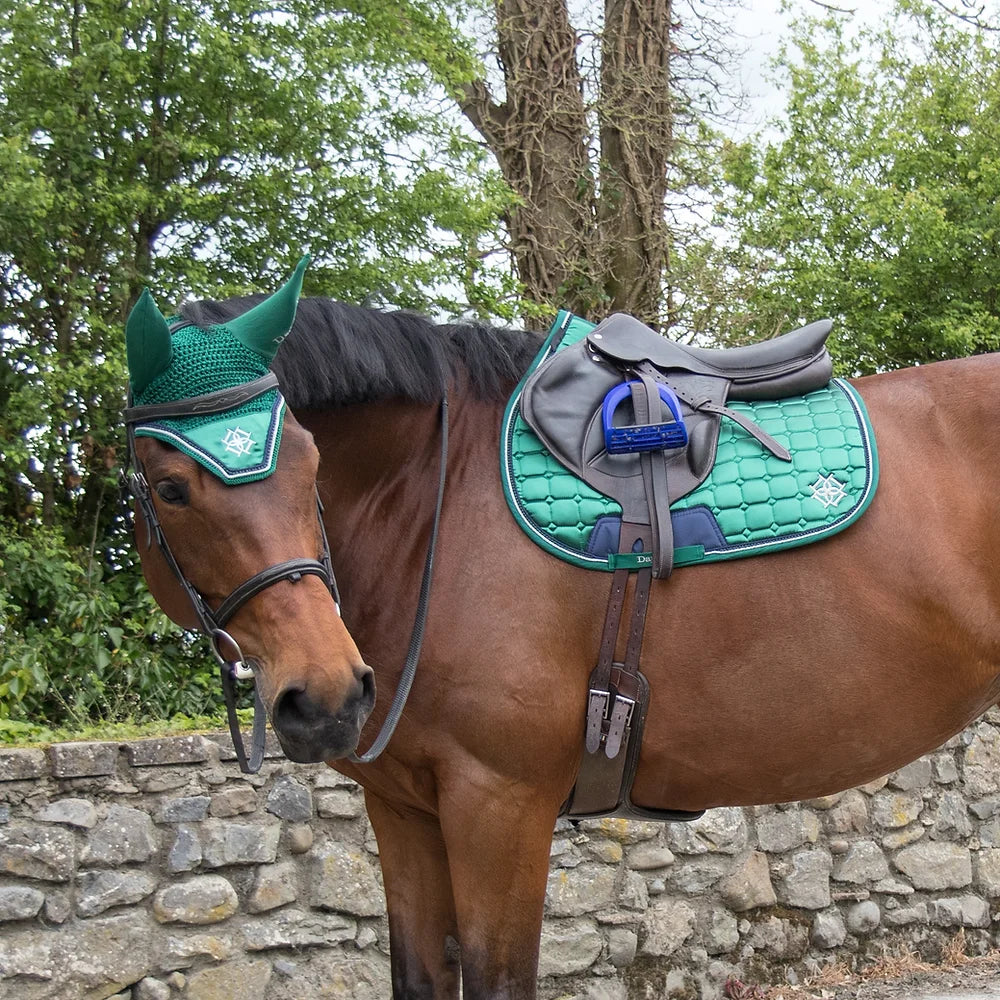 Dapple Emerald Green Diamanté Saddle Pad