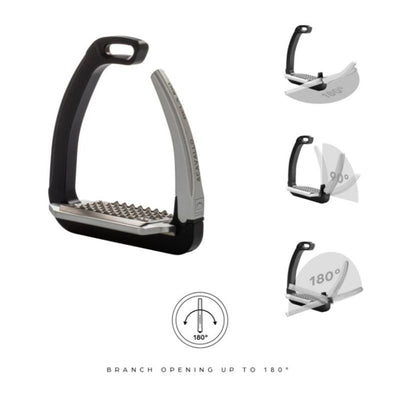 ACAVALLO REL-X 180 STIRRUPS, BLACK-BLACK