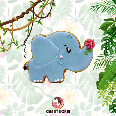 JUNGLE - ELEPHANT decorated horse treat cookie