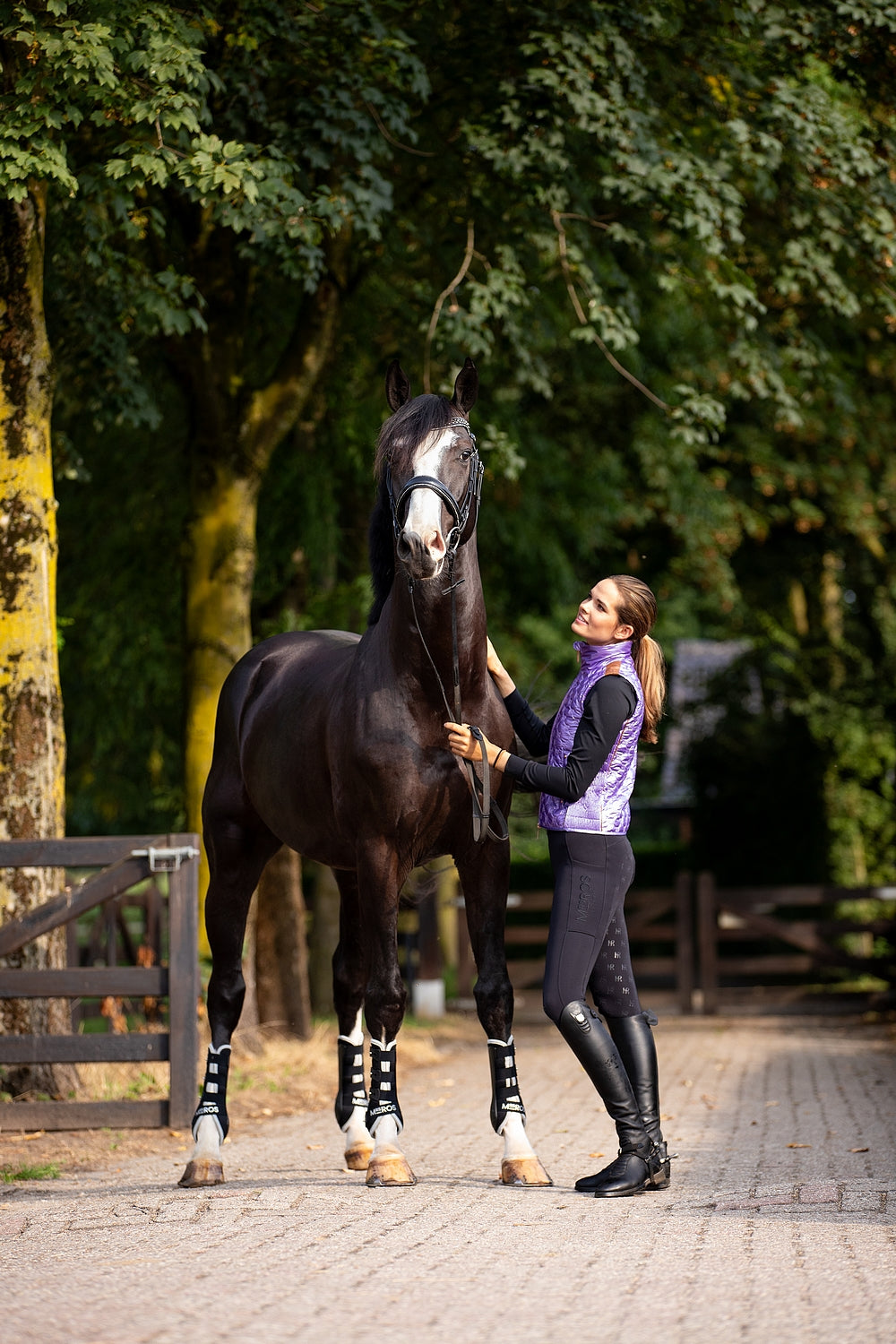 GLOSSY BODYWARMER LILAC - LAVENDER FIELDS, S