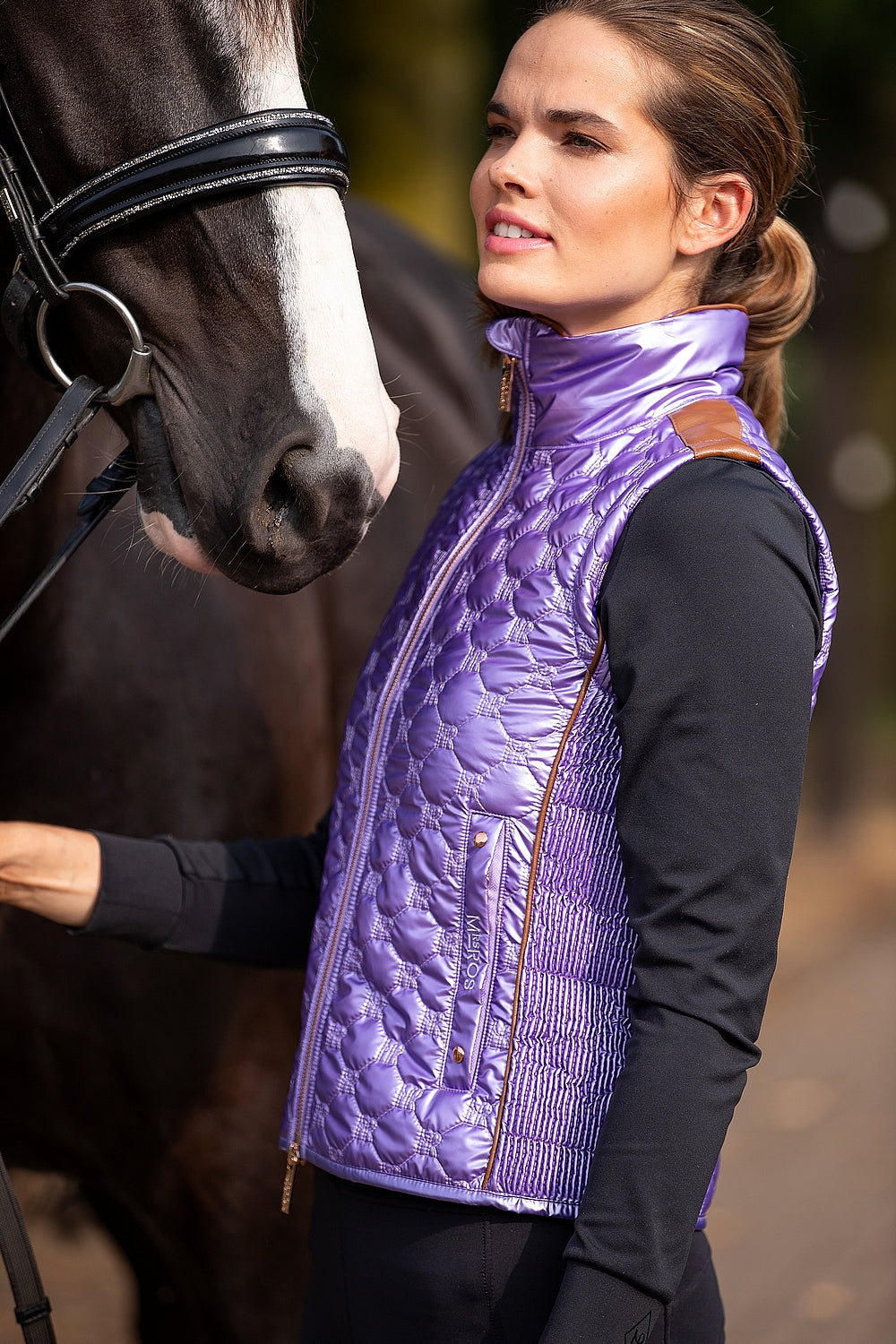 GLOSSY BODYWARMER LILAC - LAVENDER FIELDS, S