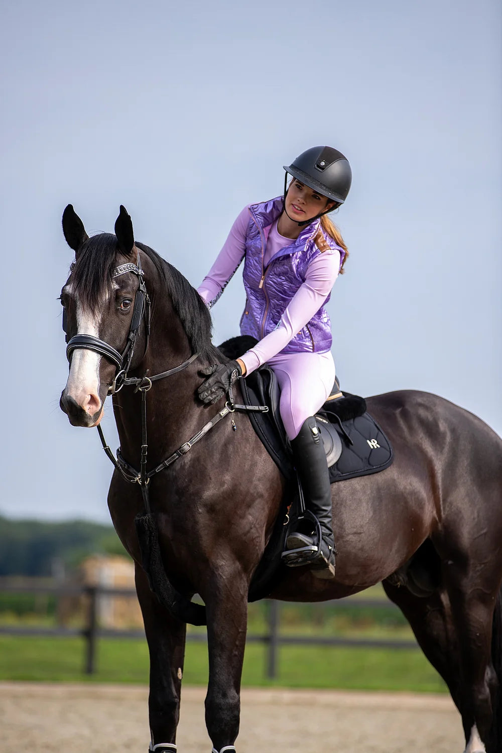 GLOSSY BODYWARMER LILAC - LAVENDER FIELDS, S