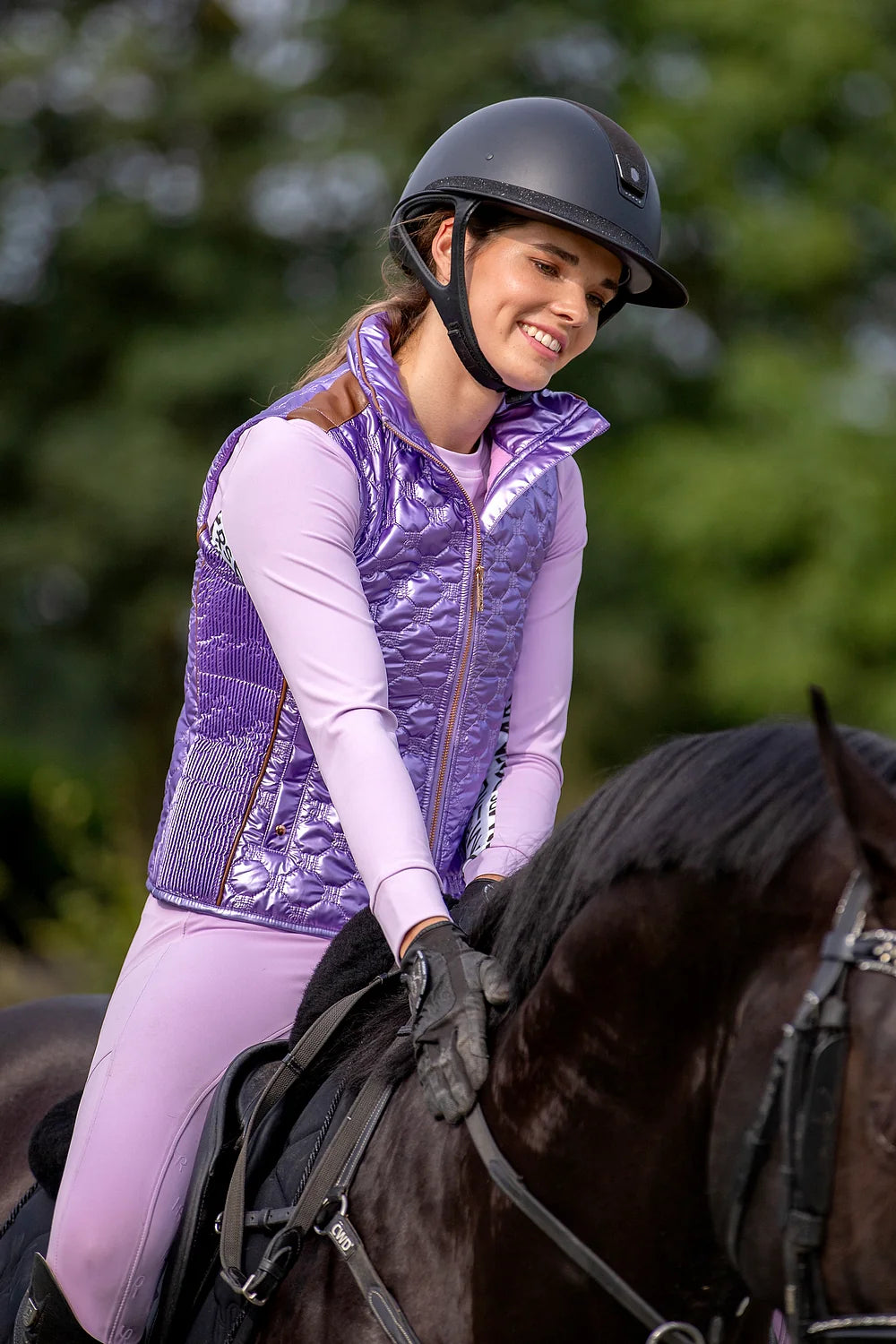 GLOSSY BODYWARMER LILAC - LAVENDER FIELDS, S