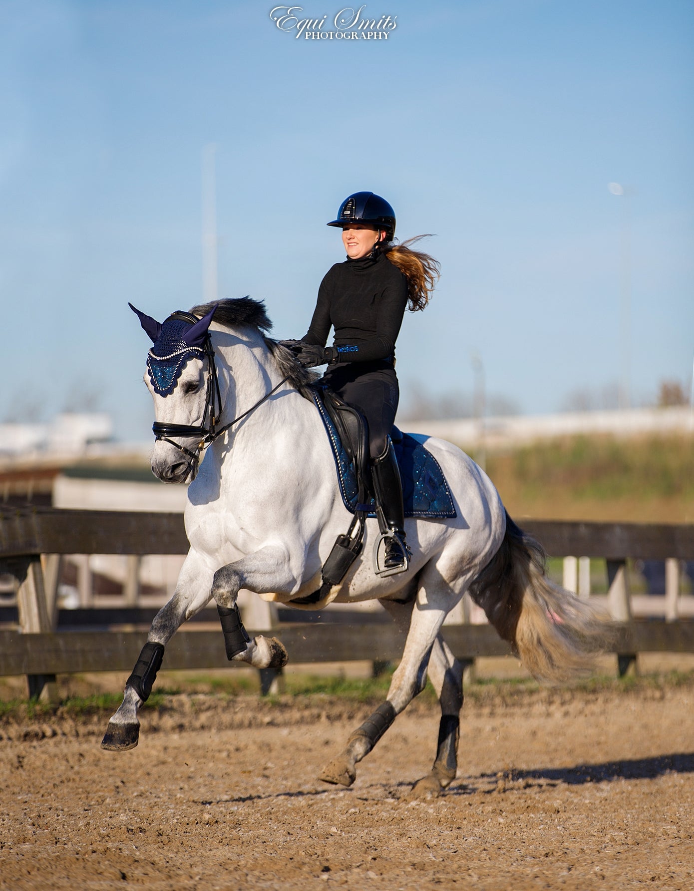 CHARMER DRESSAGE GLITTER SADDLE PAD - SAPPHIRE, FULL