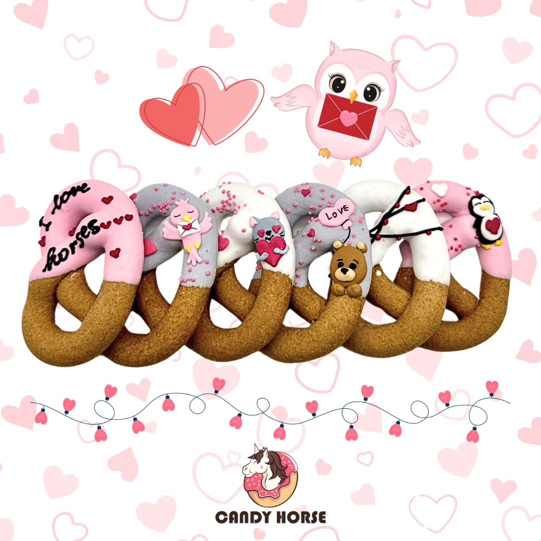 CANDY HORSE PRETZELS WITH ICING, THE VALENTINE'S DAY  COLLECTION