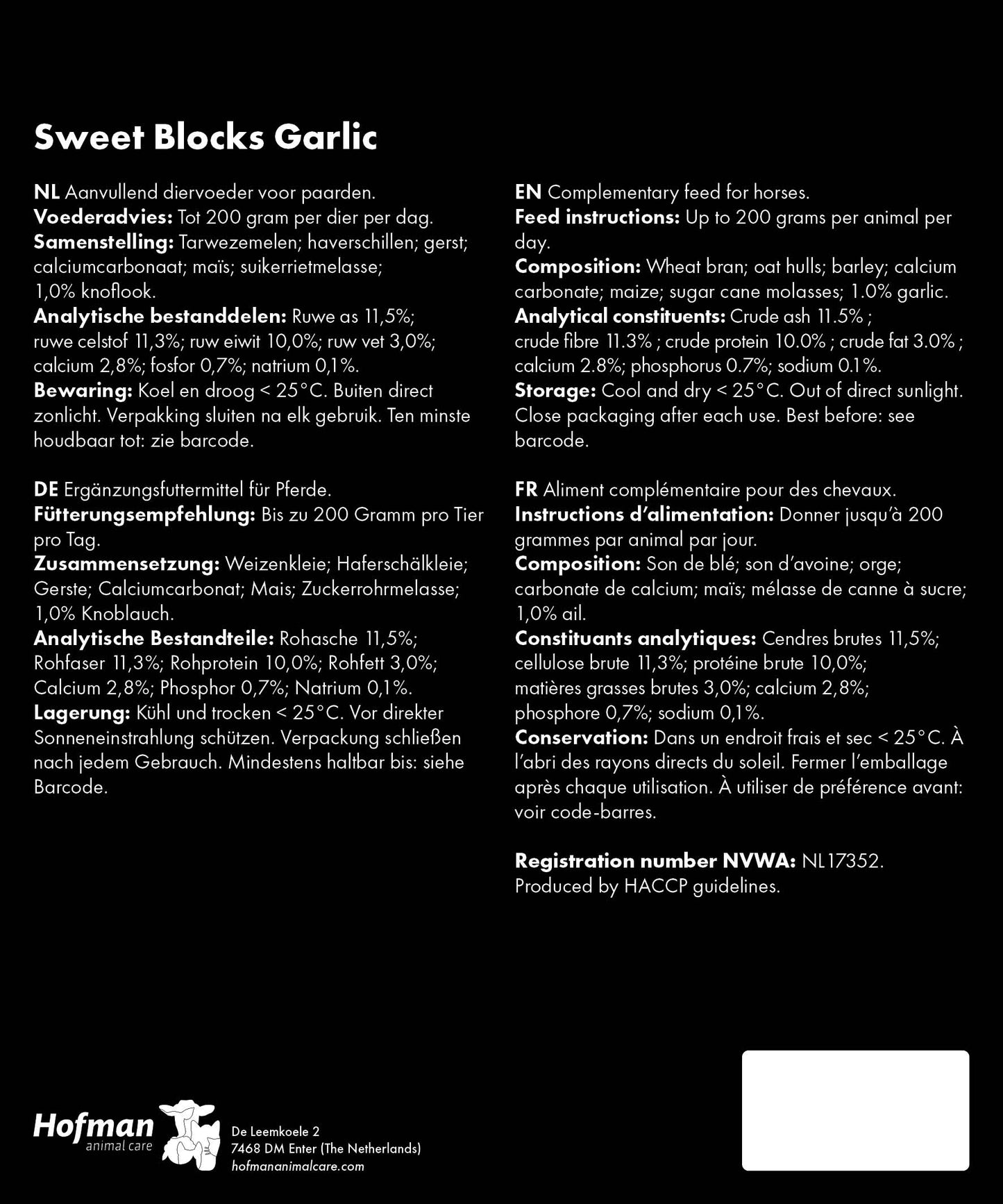 Excellent Horse Sweet Blocks, Garlic 3 kg