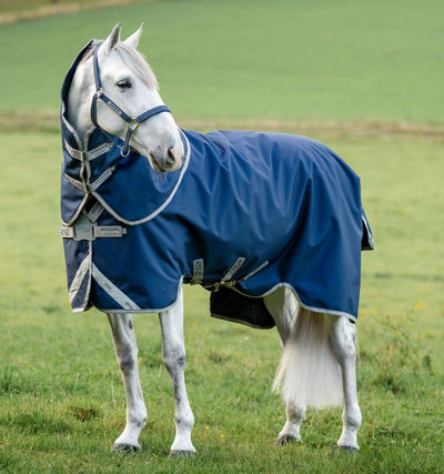 Amigo® 1200D FieldSafe Plus Turnout 100g, Navy/Titanium Grey & Silver