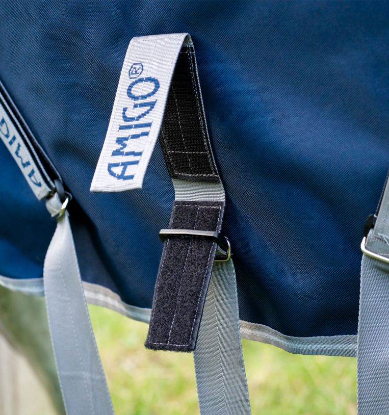 Amigo® 1200D FieldSafe Plus Turnout 100g, Navy/Titanium Grey & Silver