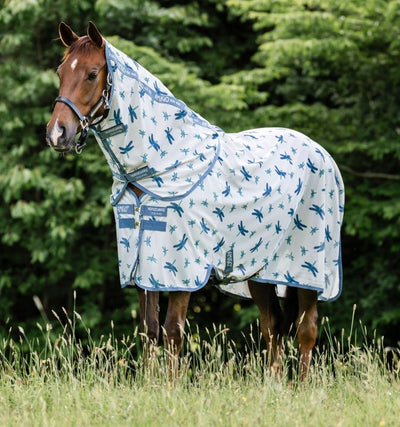 Amigo Bug Rug Plus Fly Sheet (Dragonfly Print/Silver & Blue & Sage)