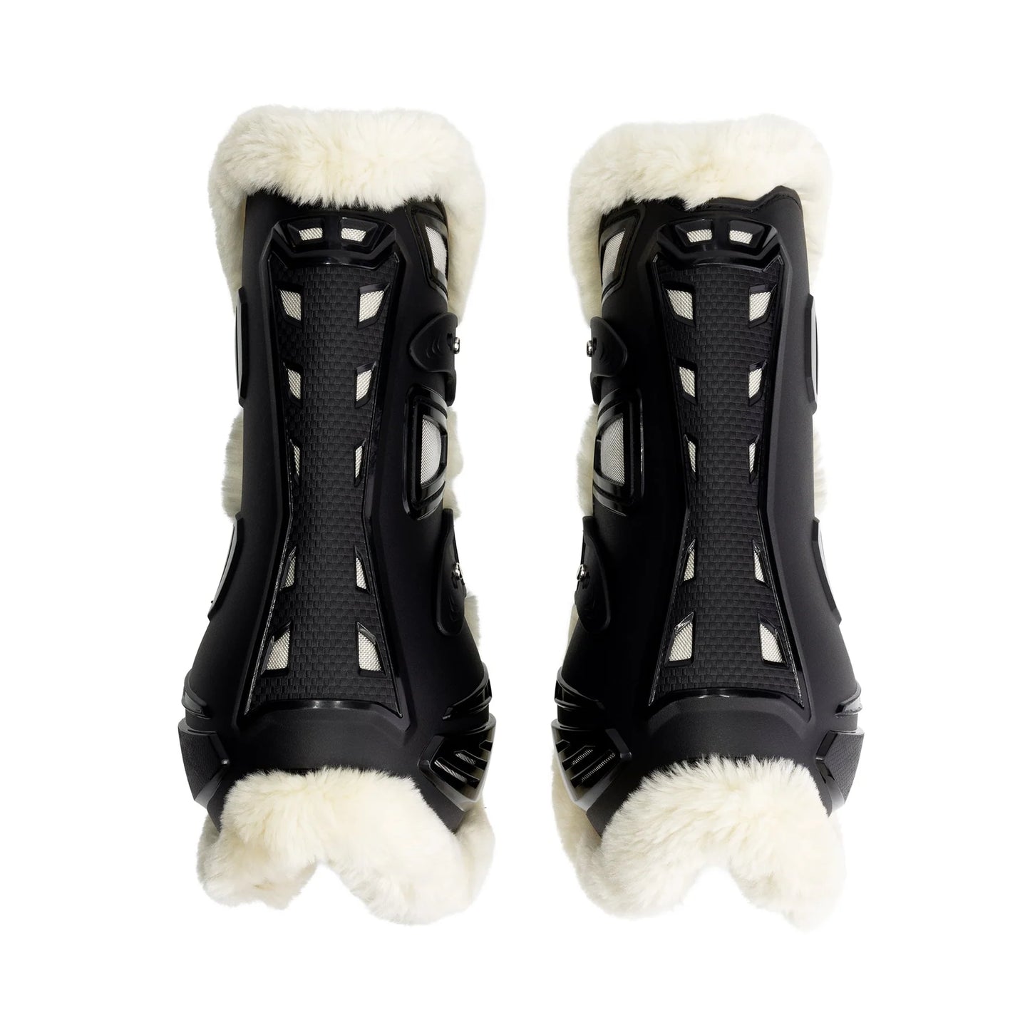 AIR FLEX TENDON BOOTS WITH FAUX FUR - BLACK, FULL