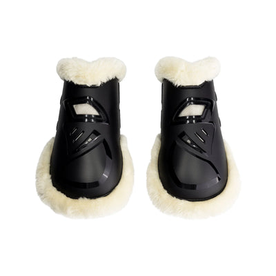 AIR FLEX TENDON BOOTS WITH FAUX FUR - BLACK, FULL