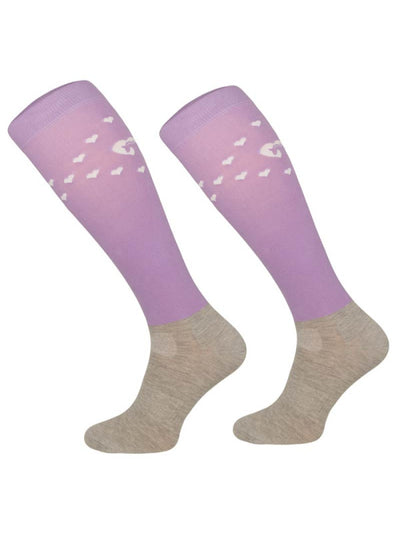 WAHLSTEN HEART TECHNICAL RIDING SOCKS, LILA, (39-42)