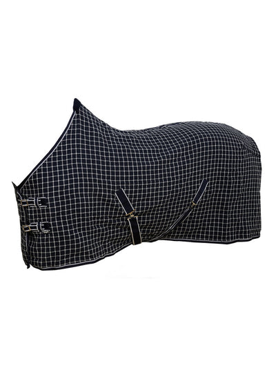 WAHLSTEN WAFFLE BLANKET 100% COTTON, NAVY CHECK, 155 cm